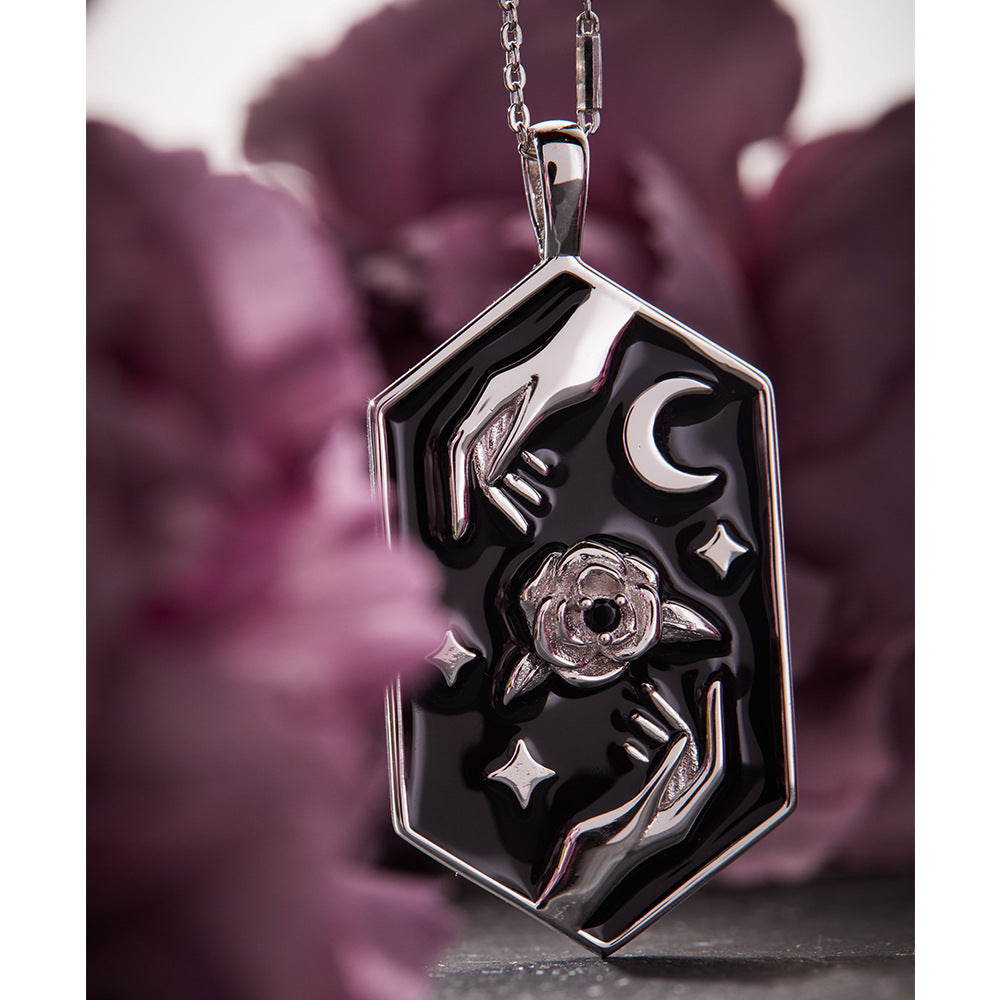 Wholesale Hexagonal Carved Rose Copper Necklaces