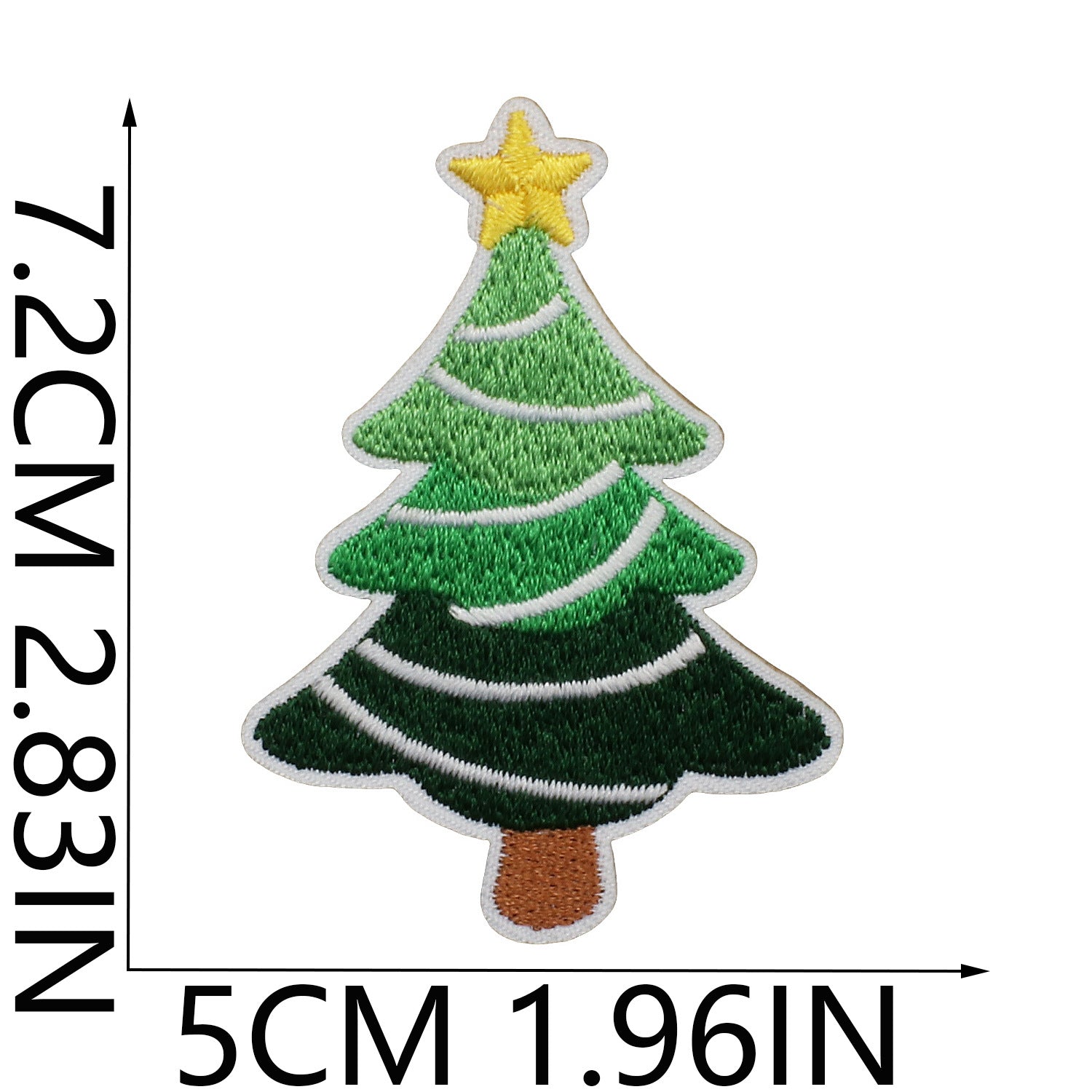 Wholesale Stylish Christmas Tree Embroidered Patch Polyester Thread Iron On Clothing Decoration Gift