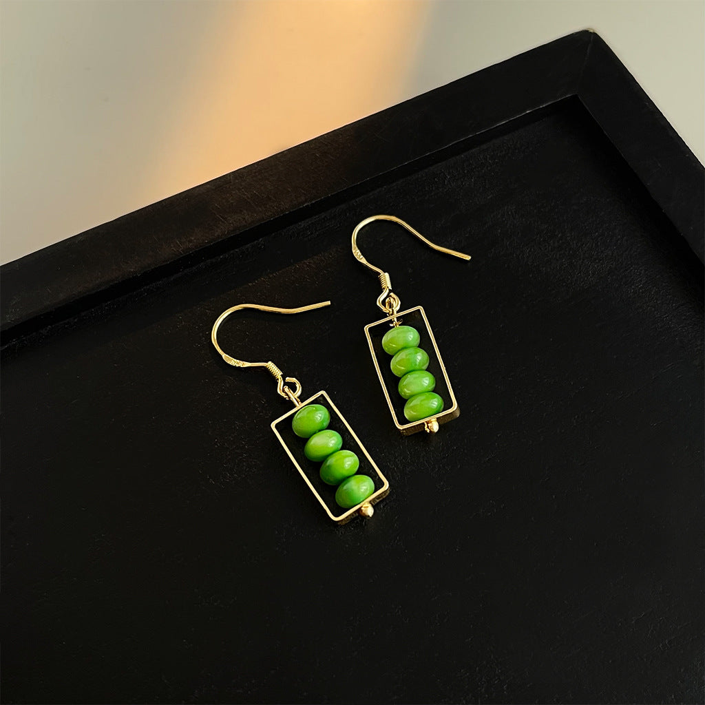 Wholesale Vintage emerald diverse shaped zircon earrings