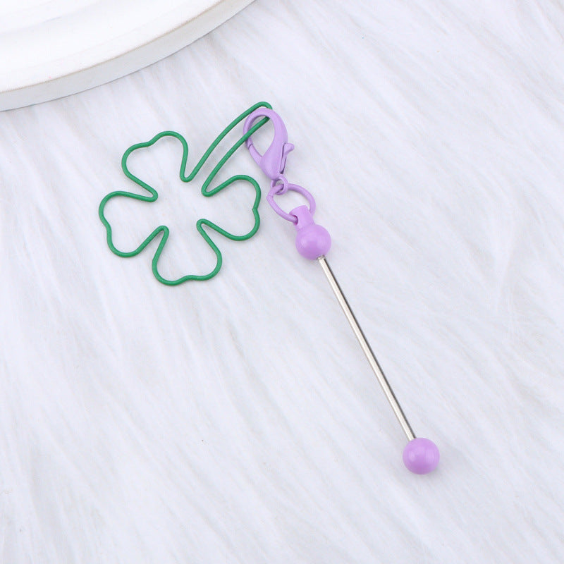 Wholesale Four-leaf Clover DIY Beadable Keychain