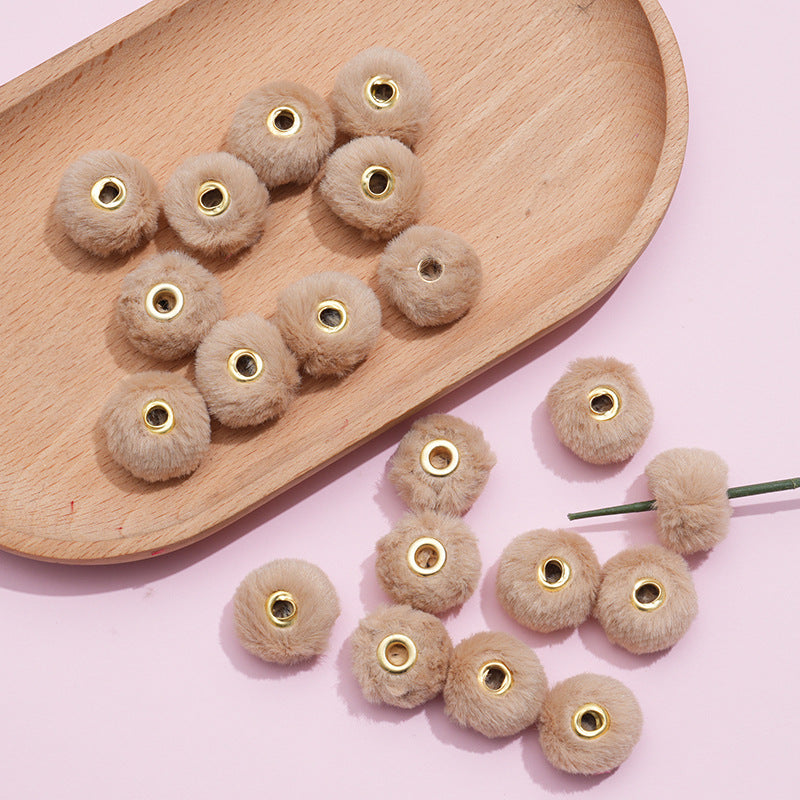 Wholesale 100pcs/pack  20MM Plush Ball Beads Spacers  DIY Beaded Pen Accessories