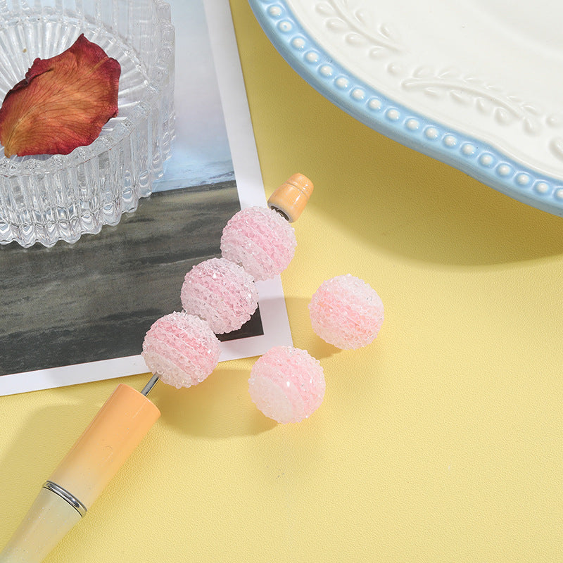 Wholesale 10pcs Sugar Round Beaded Material Handmade Acrylic Beads