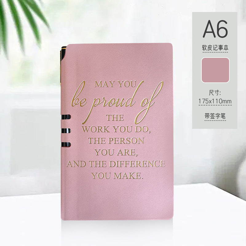 Wholesale A6 notebook with leather cover,  small notebook