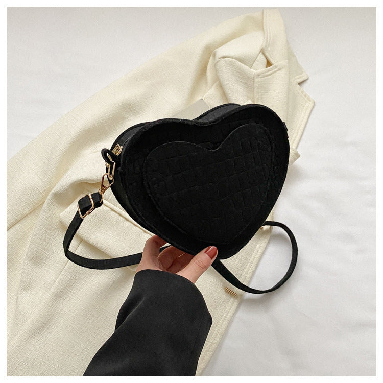 Wholesale Pink Heart Shape Felt Shoulder Bag