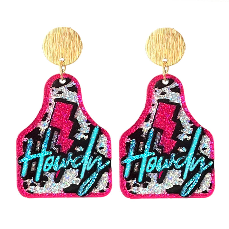 Wholesale Western cowboy style acrylic earrings