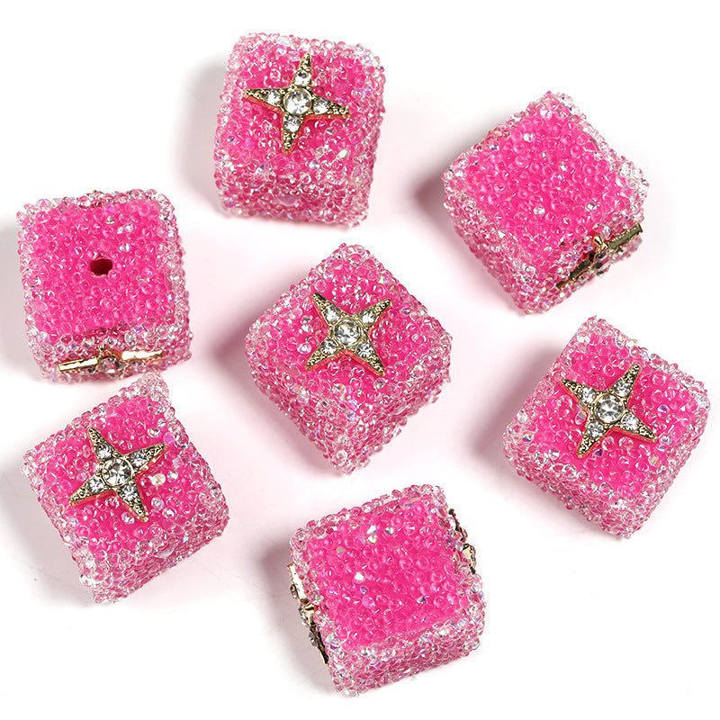 Wholesale  5pcs Colorful soft candy double-sided heart bow Acrylic Beads