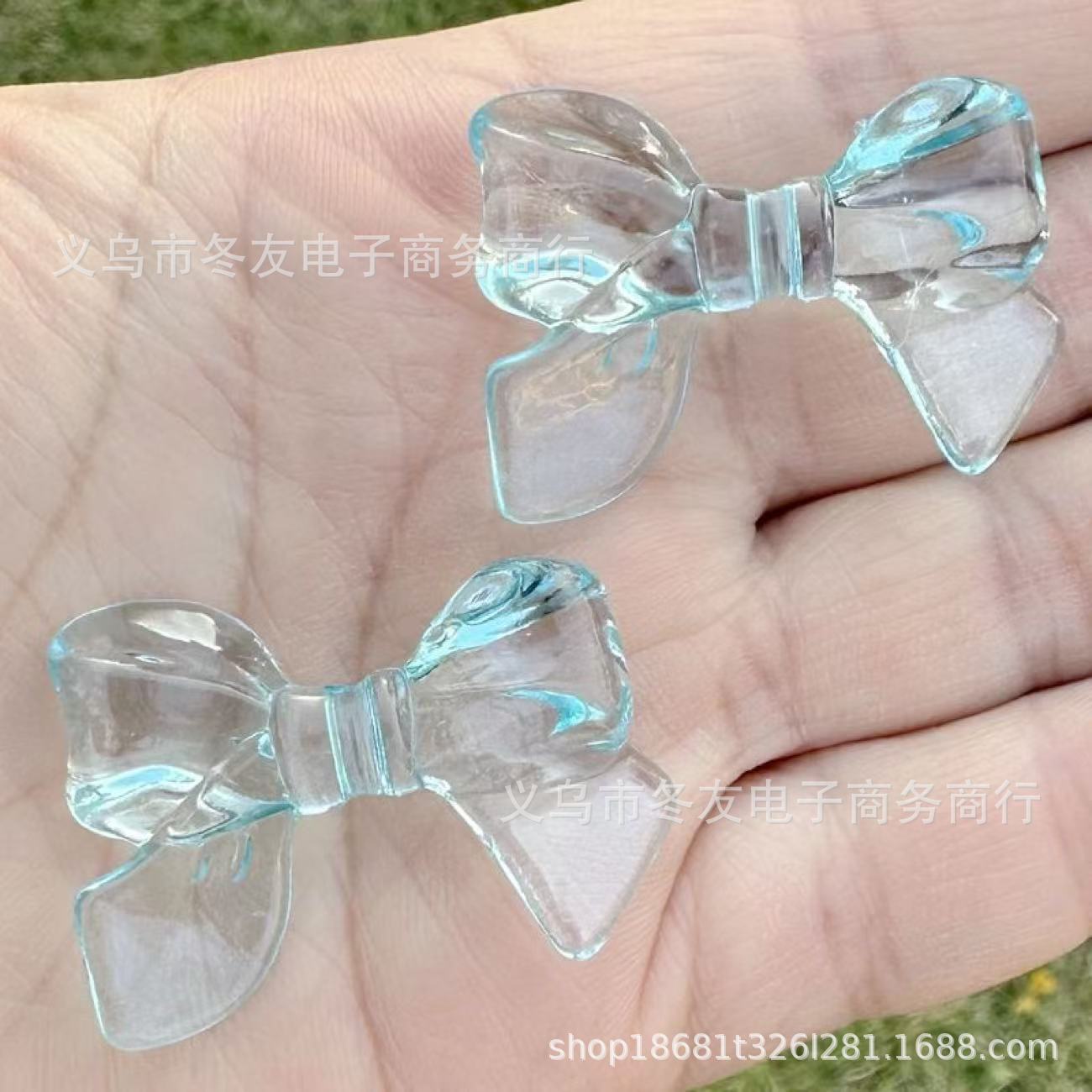 Wholesale 50pcs Transparent colored butterfly bow acrylic beads