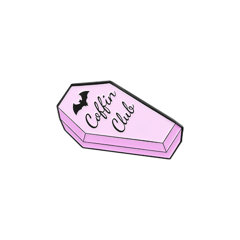 Wholesale Gothic Punk Style Pink Coffin Tombstone Brooch