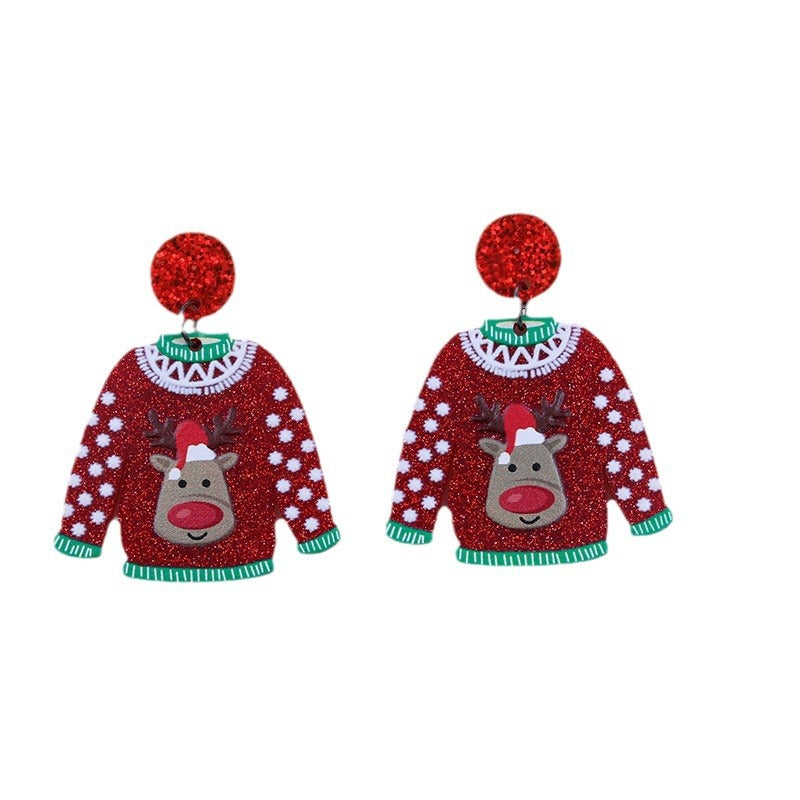 Wholesale Acrylic Sweater Christmas Earrings Earrings