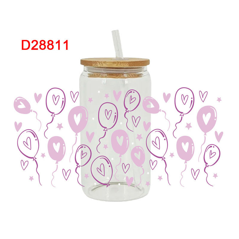 Wholesale Pink Love Valentine's Day 16oz Cup UV DTF Wraps