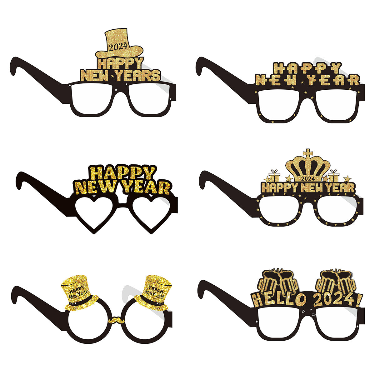 Wholesale 2024 New Year Party Decoration Paper Glasses