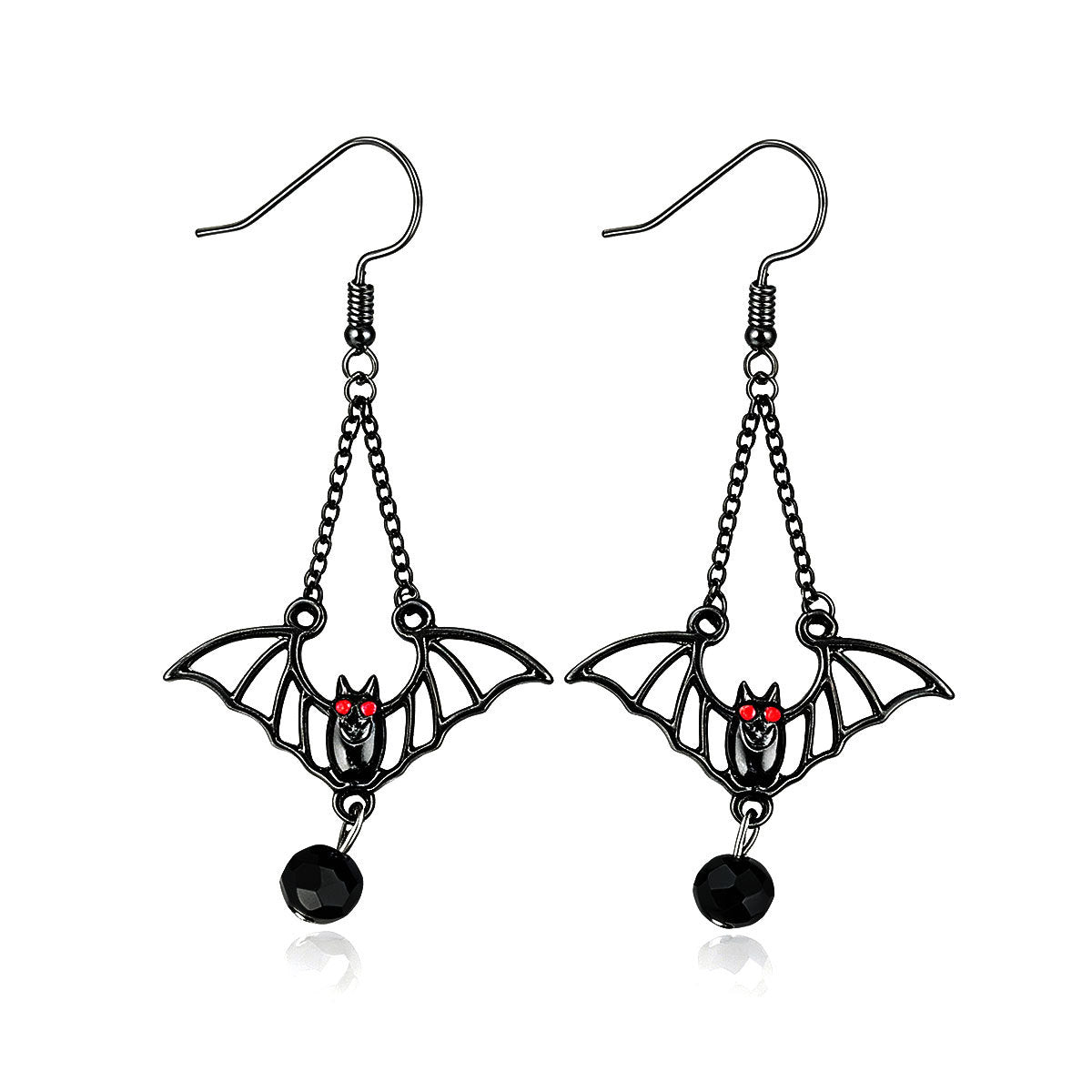 Wholesale Retro Gothic Horror Style  Earrings With Bat Skeleton  Ghost Design Zinc Alloy Enamel Jewelry Accessory For Boutique Resale