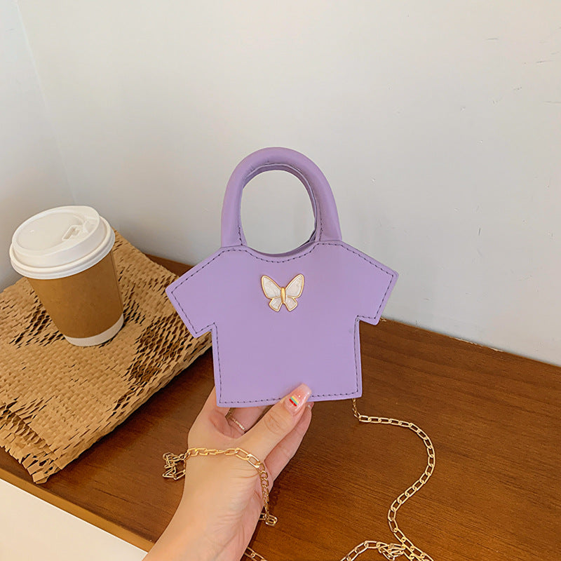 Wholesale PU Clothing Bags, Mini Children's Handbags, Candy Colored Single Shoulder Diagonal Cross Bags