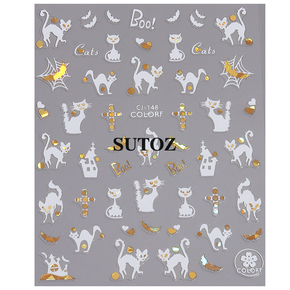 Wholesale 3pcs/pack cartoon platinum nail art stickers