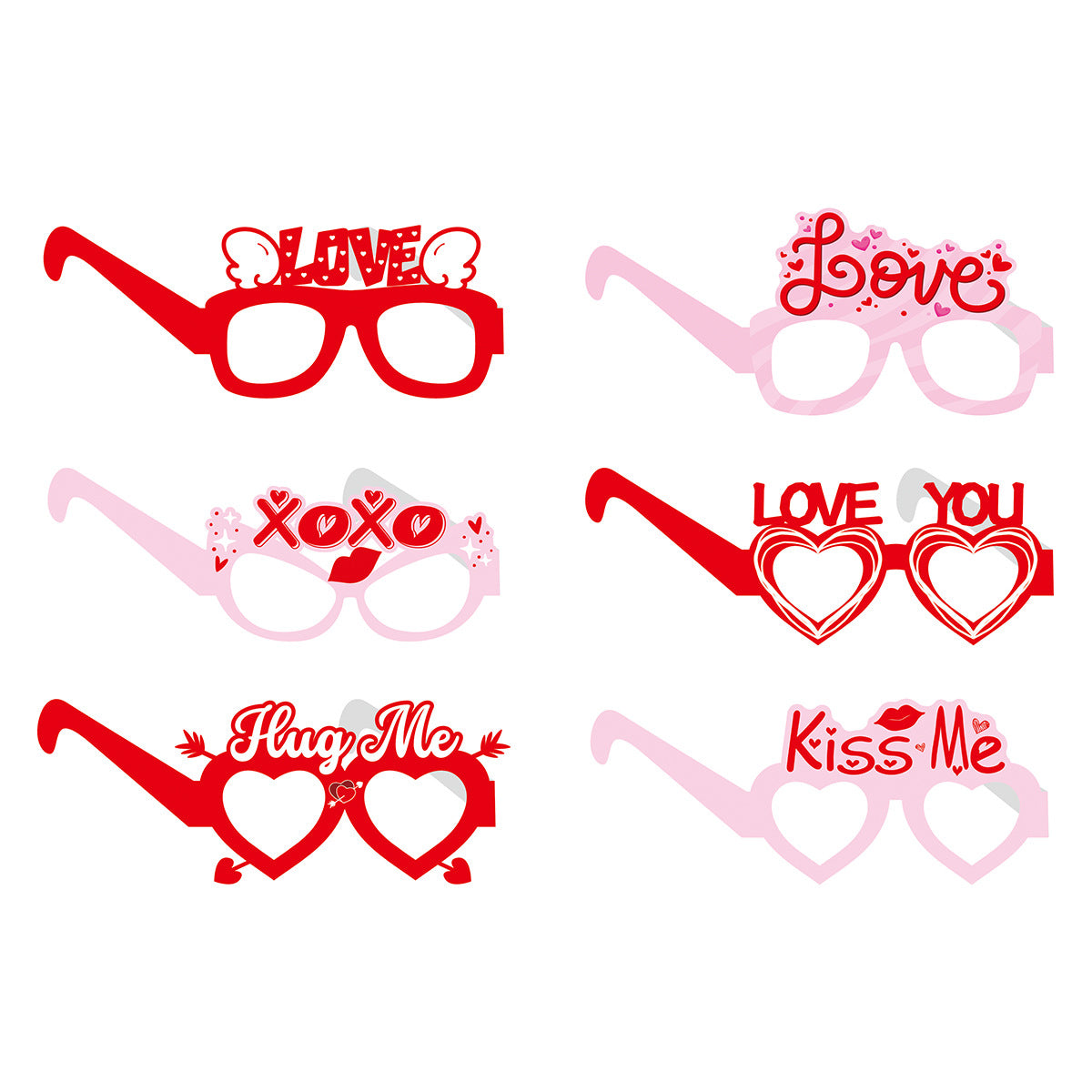 Wholesale Valentine's Day Wedding Commemorative Party Decoration Paper Love Glasses
