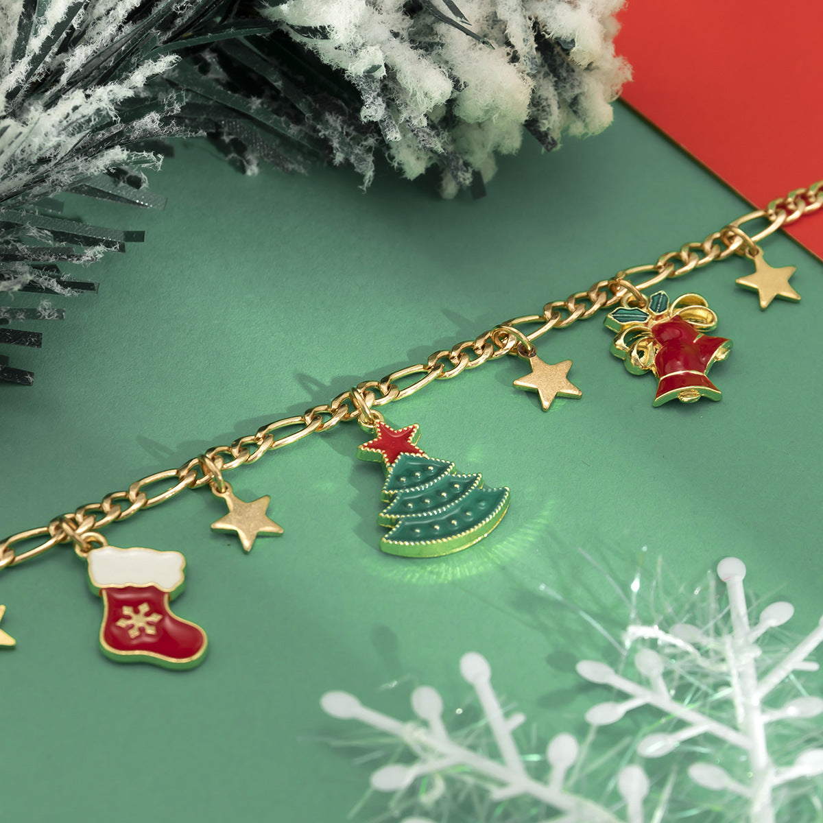 Wholesale Christmas Tree Snowman Necklace