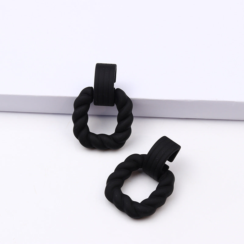 Wholesale Square Semi-circular Splicing Acrylic Earrings