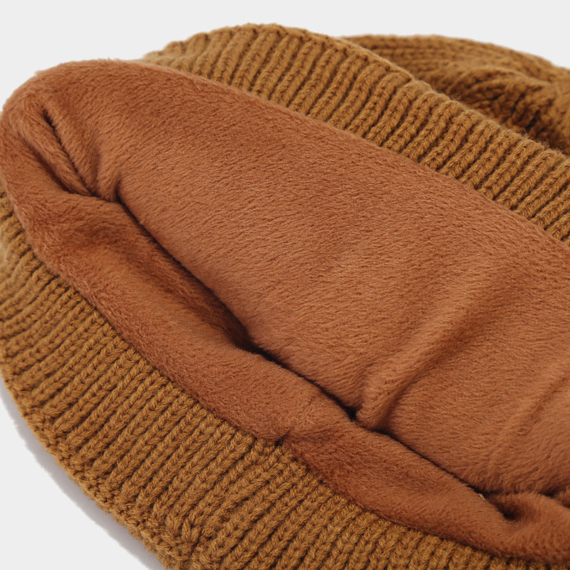 Wholesale Woolen Glasses Hat, Ear Protection Knitted Hat Plus Velvet Warm Outdoor Ski Hat