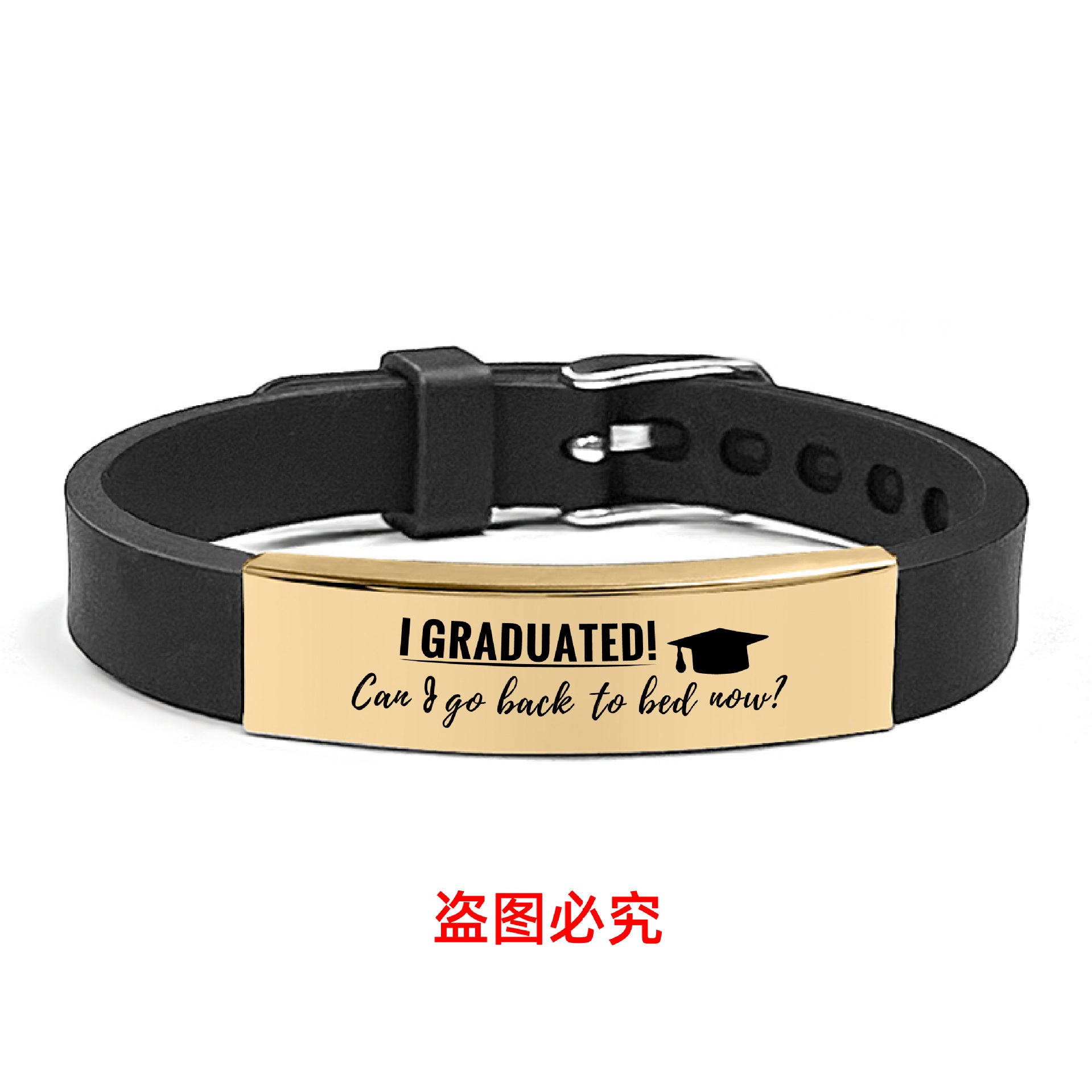 Wholesale Graduation Season Gift Engraved Stainless Steel Silicone Necklace