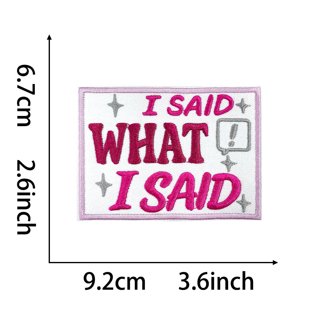 Wholesale 20 Styles Pink Letter Gold Plaid Polyester DIY Iron On Embroidered Patches For Shoes Hats Stylish Gift