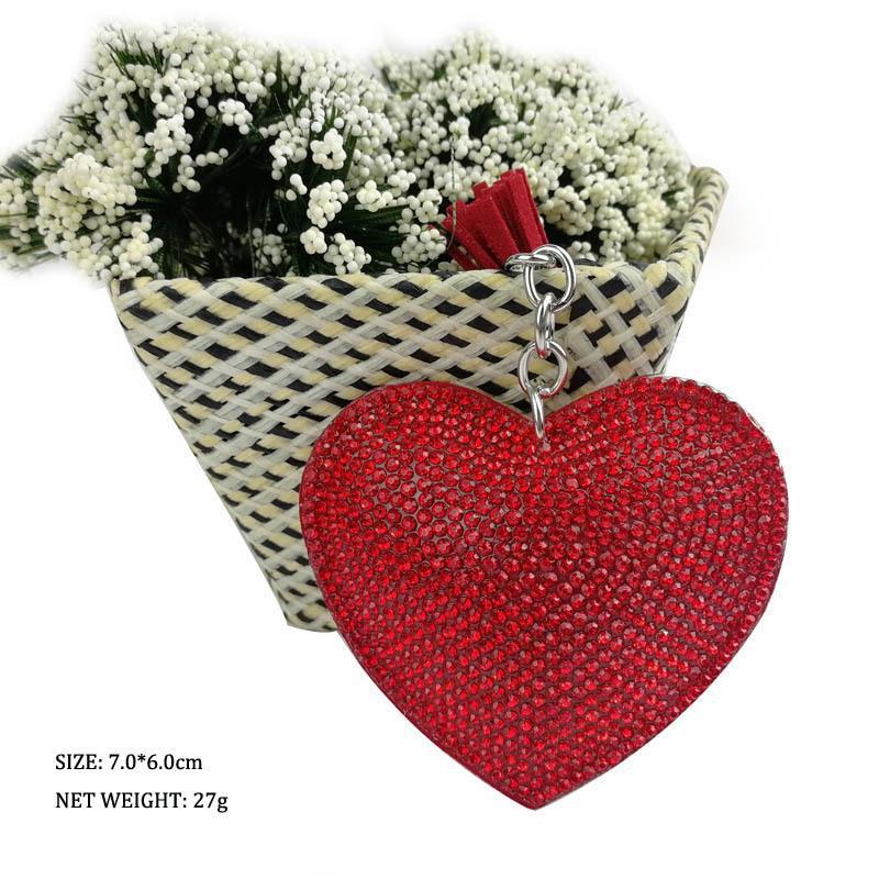 Wholesale Valentine's Day Diamond Inlaid Peach Heart Zinc Alloy Keychains