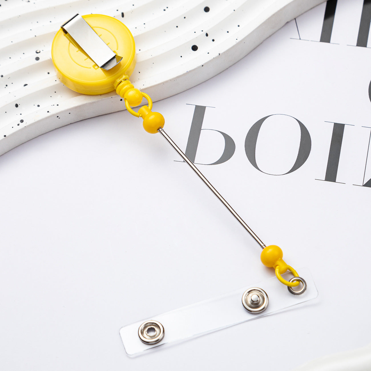 Wholesale Badge Reels DIY Beadable Bar  Retractable Keychain