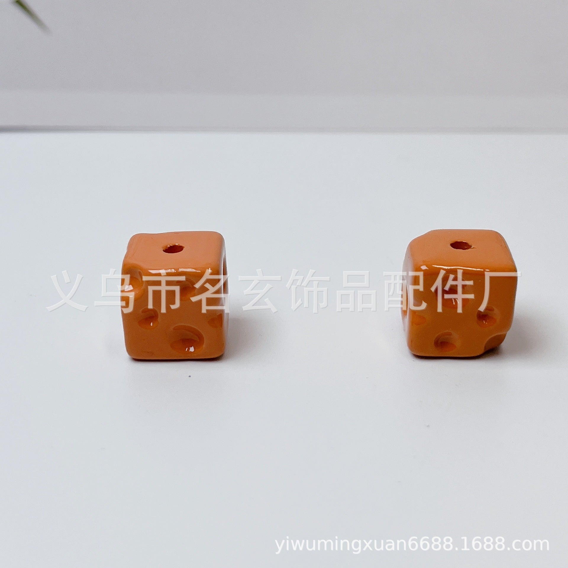 Wholesale   Random 200pcs /pack   Acrylic painted square cheese beads  Acrylic Beads