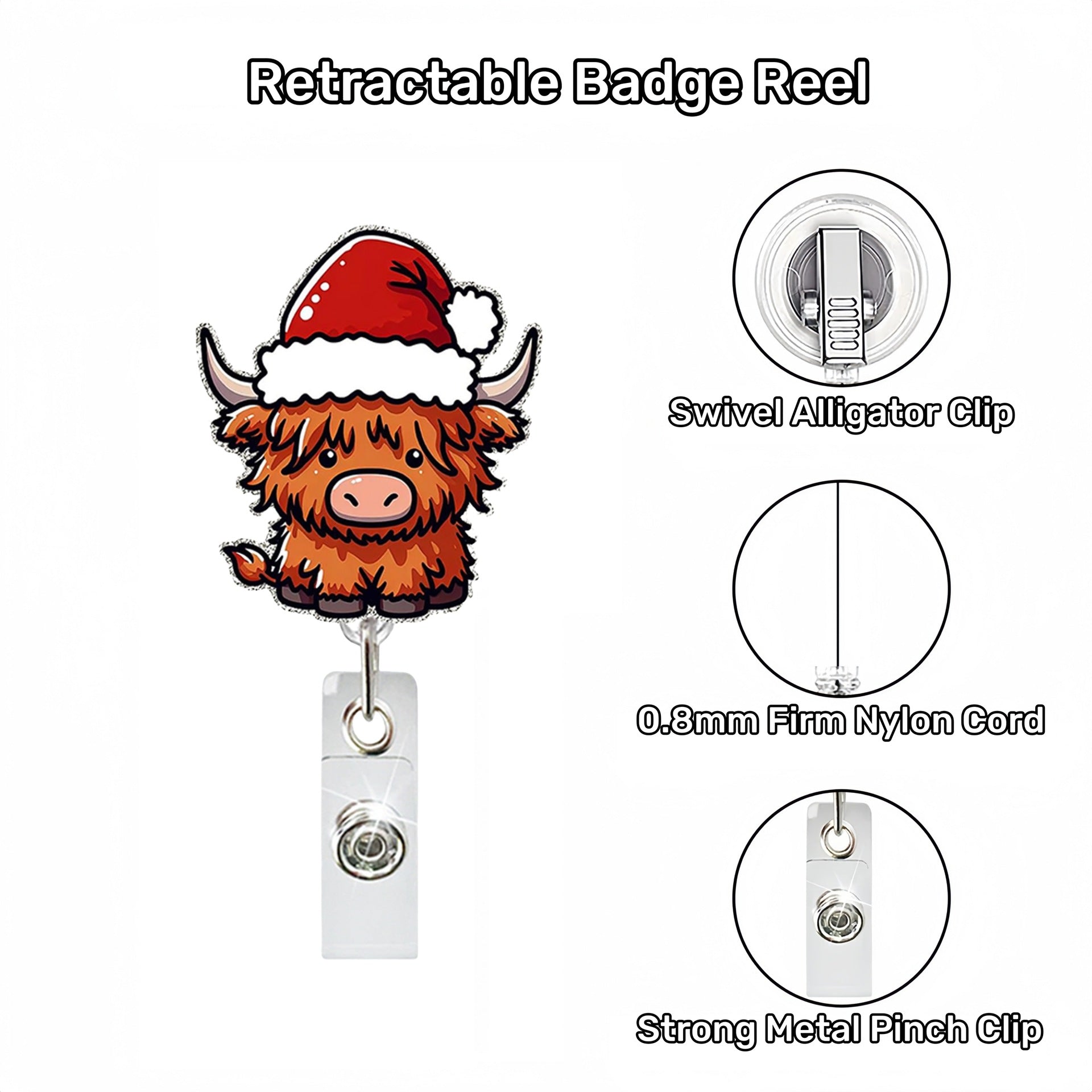 Wholesale Christmas Cute Animals Badge Reels