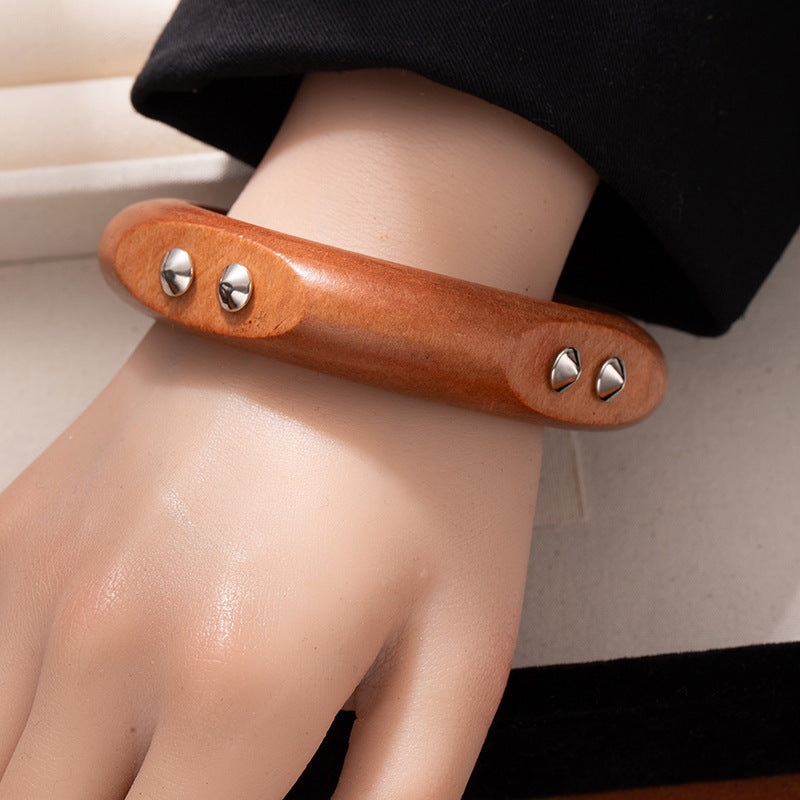 Wholesale Retro and cool wooden wide bracelet