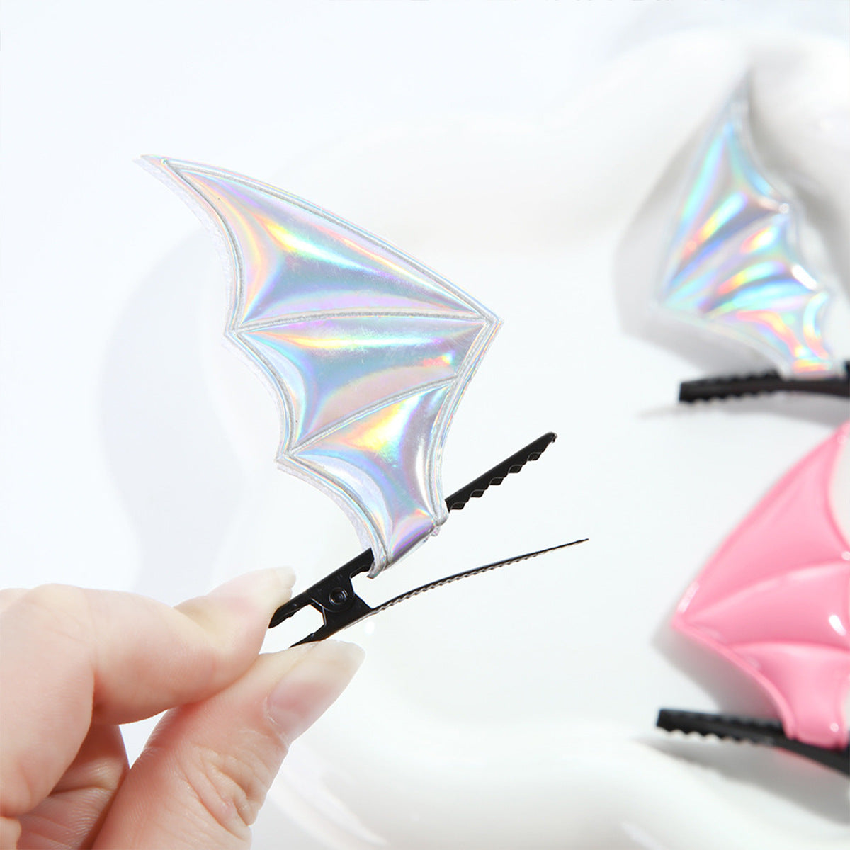 Wholesale Halloween Bat Hairpin & Headband Hoop Set Little Devil Leather Accessories