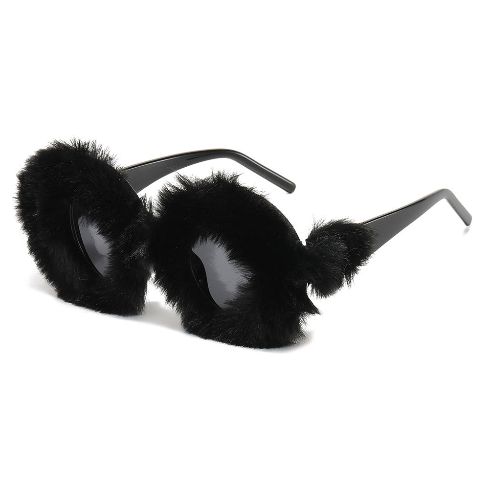 Wholesale Plush Versatile Personality Round Fashion Sunglasses