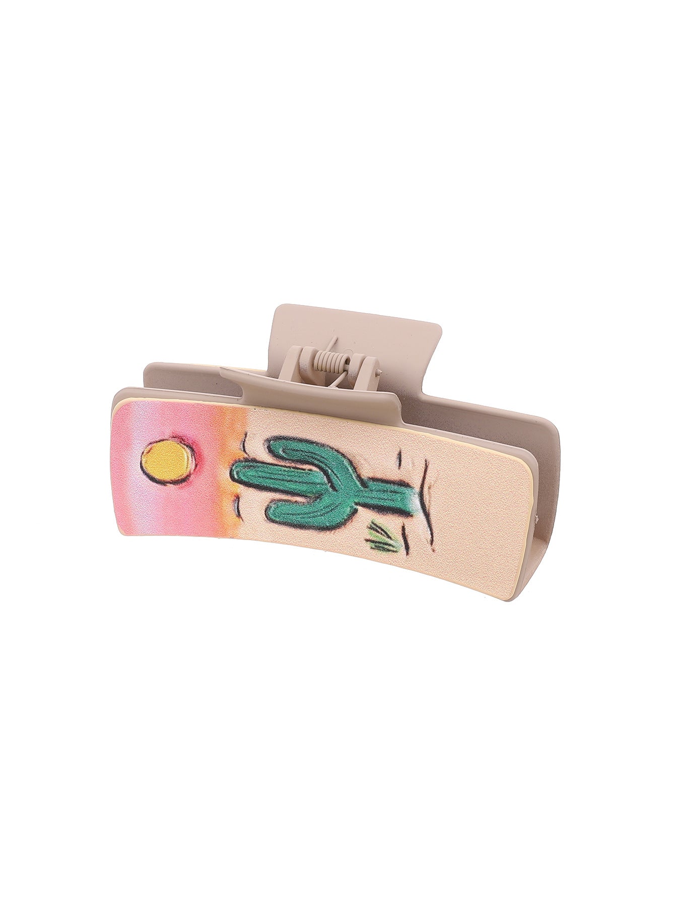 Wholesale Western Cactus Sunflower Faux Leather Hair Claw Clip Fashion Accessory Gift Boutique Resale