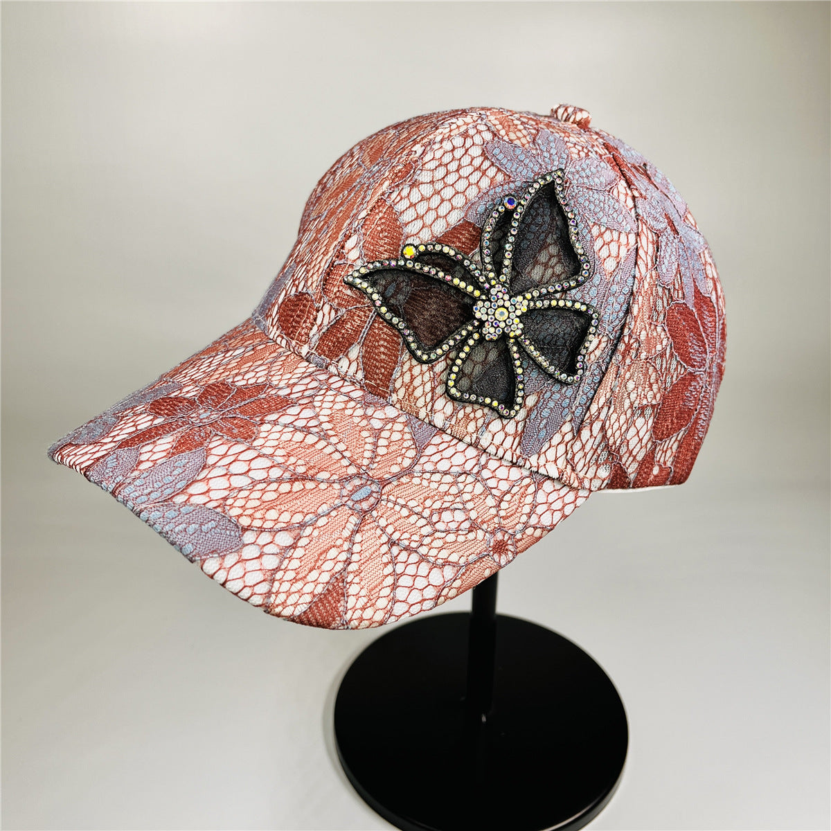 Wholesale High-end thin style versatile temperament casual women's rhinestone butterfly stylish baseball cap