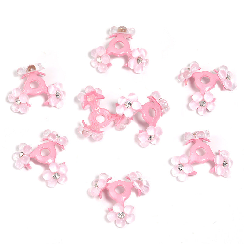 Wholesale 30pcs Heavy Point Drilled Resin Flower Center Hole Receptacle Acrylic Beads Spacer