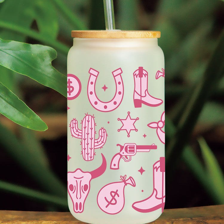 Wholesale Western Cowboy 16oz Cup UV DTF Wraps