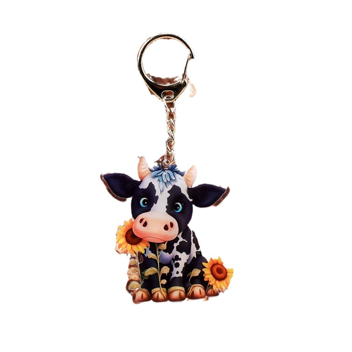 Wholesale 5pcs/pack Cute Cow Acrylic Keychain