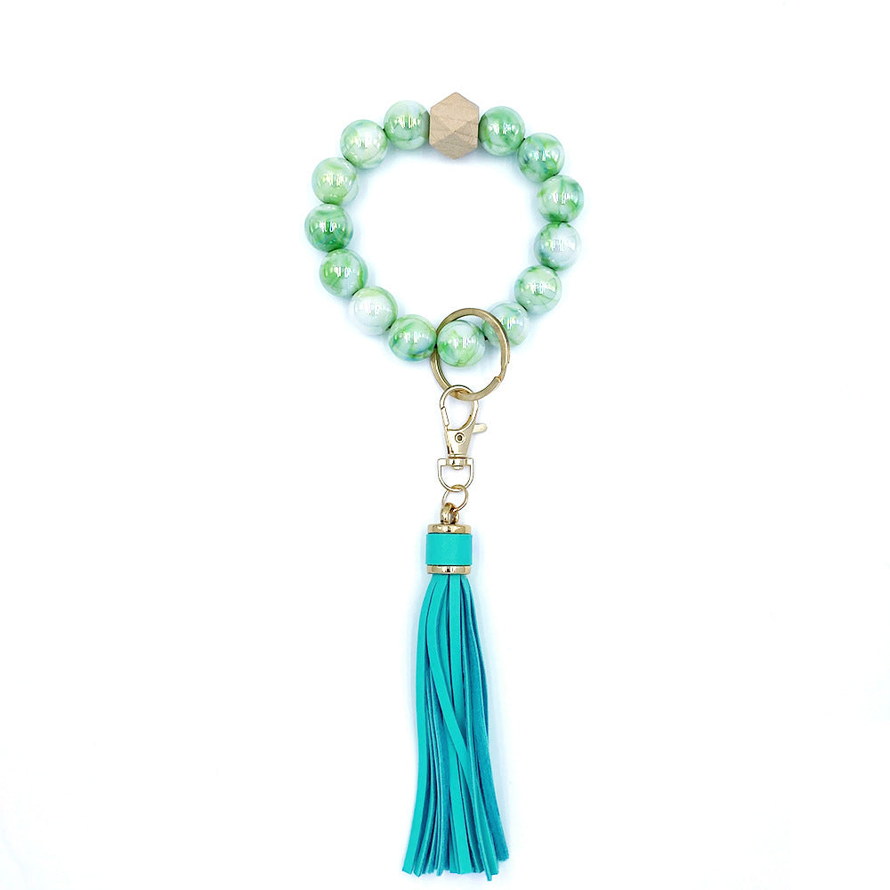 Wholesale Wooden Beads Tassel Bracelet Keychain