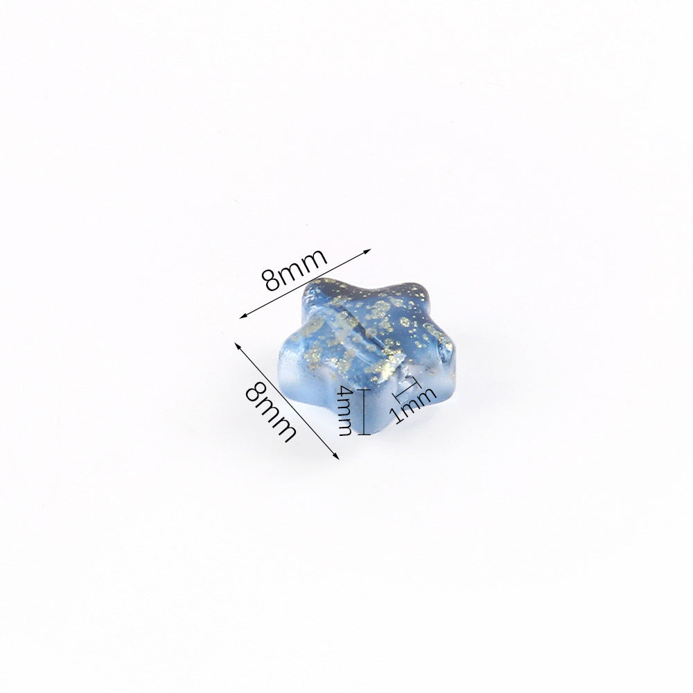 Wholesale 20pcs Color-Plated Five-Pointed Star Glass Handmade DIY Acrylic Beads