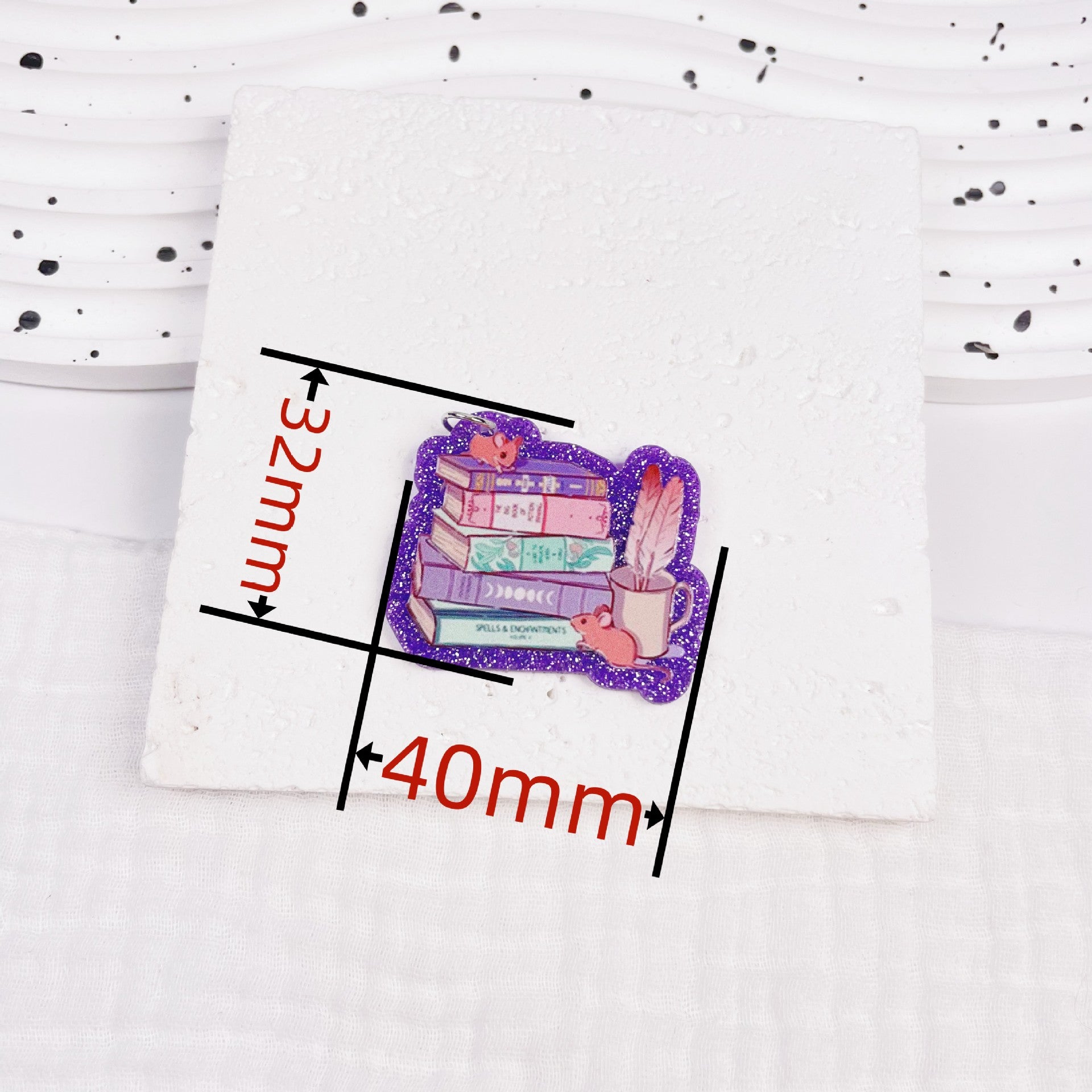 Wholesale 10pcs Acrylic Glitter Version of The Back-to-school Season Earrings Small Pendant DIY Accessories