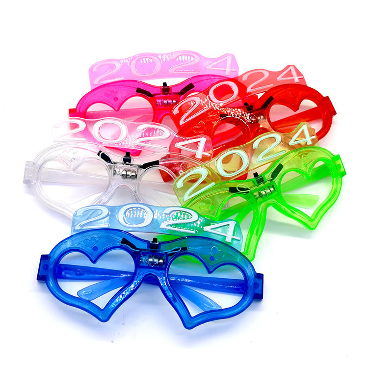 Wholesale 2024 Cold Light Love Glasses LED Plastic Toys