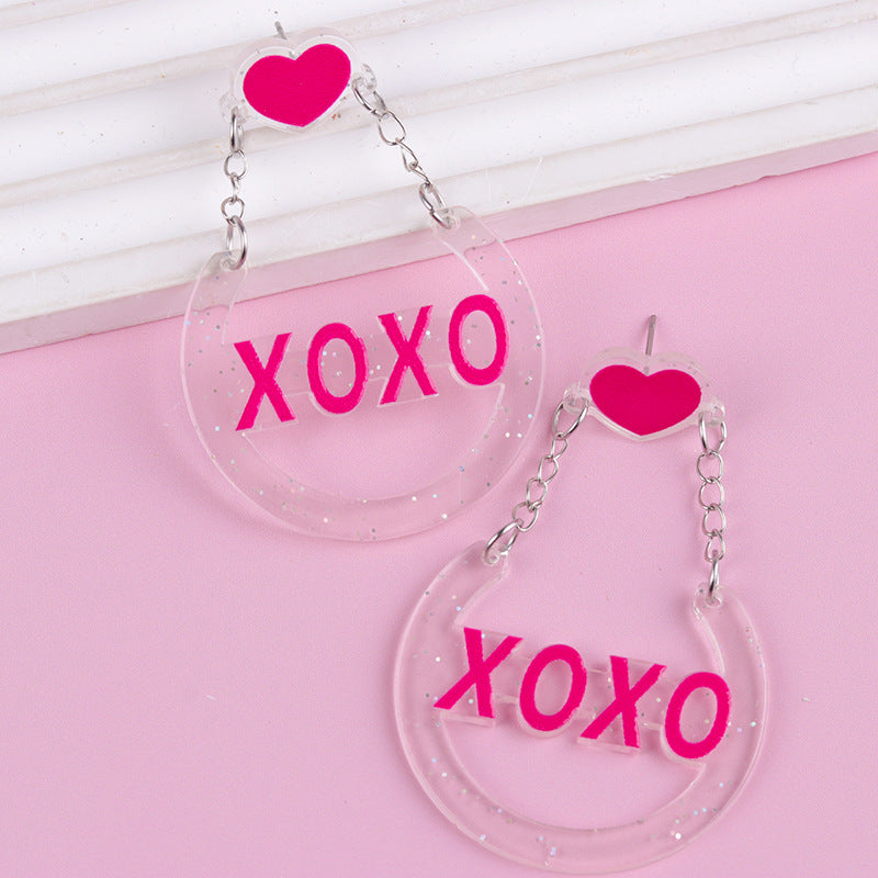 Wholesale Valentine' s Day love Acrylic Earrings
