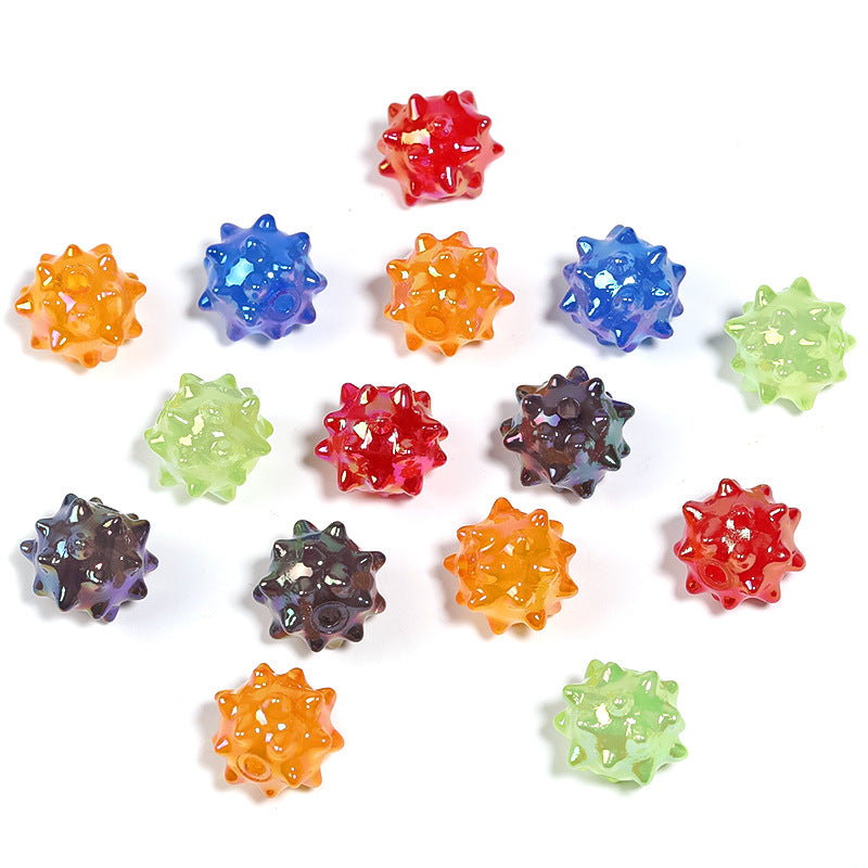 Wholesale Random 100pcs/pack Colored sea urchin ball acrylic beads