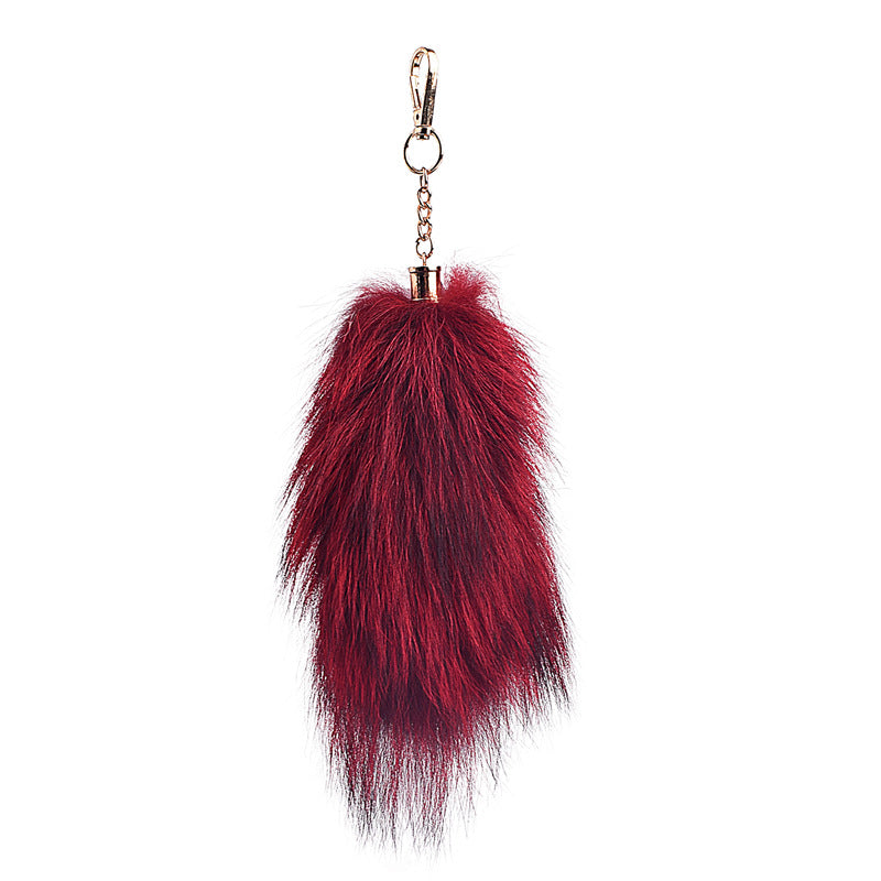 Wholesale of Oversized Fox Hair Pendant Keychains