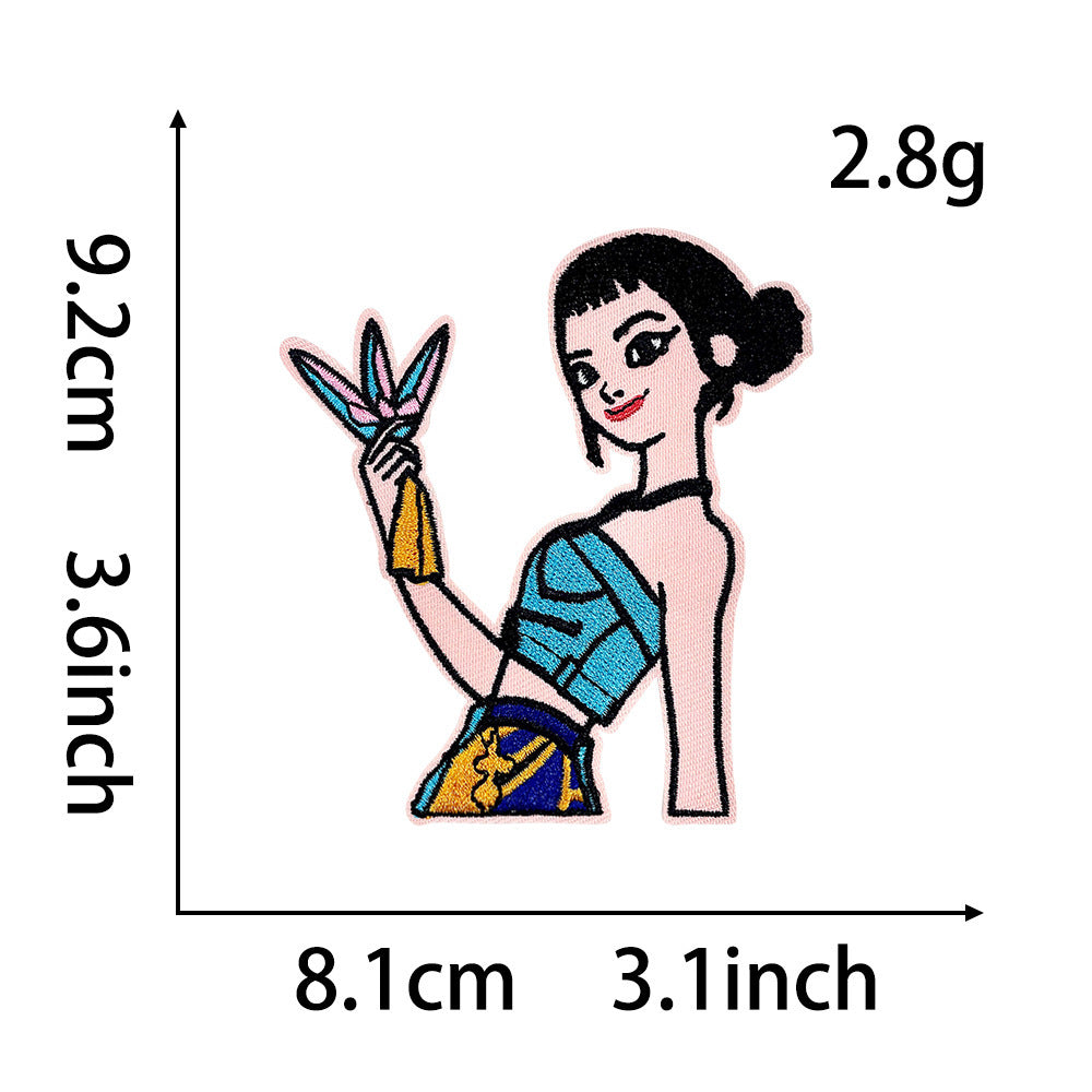Wholesale Cartoon Cute Styling Girl Embroidery DIY Patches OLY Exclusive