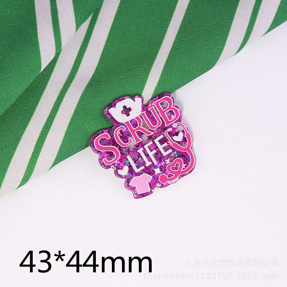 Wholesale 10pcs cartoon organ medical letter bag jewelry acrylic cute Acrylic Flatback accessories