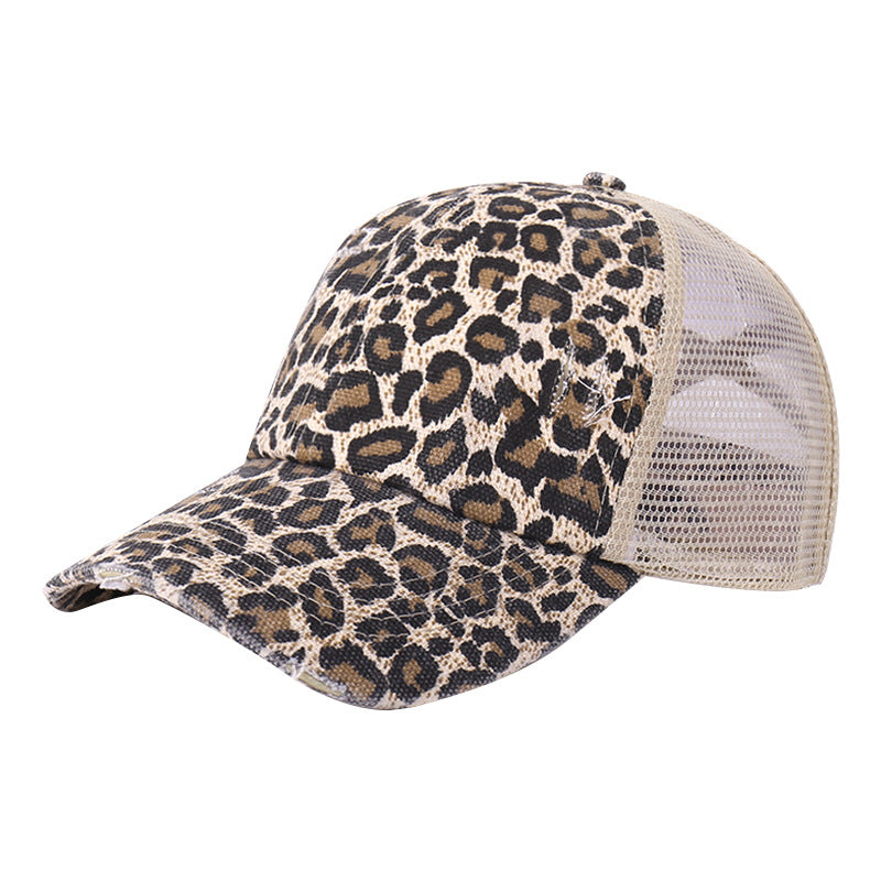 Wholesale Breathable Mesh Leopard Zebra Visor Baseball Cap