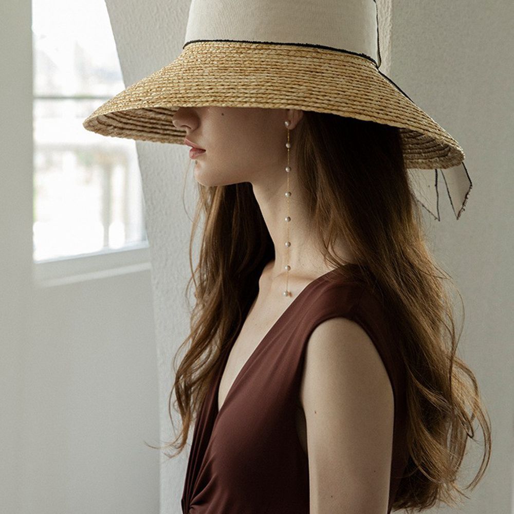 Wholesale Sterling Silver Long Vintage Pearl Earrings