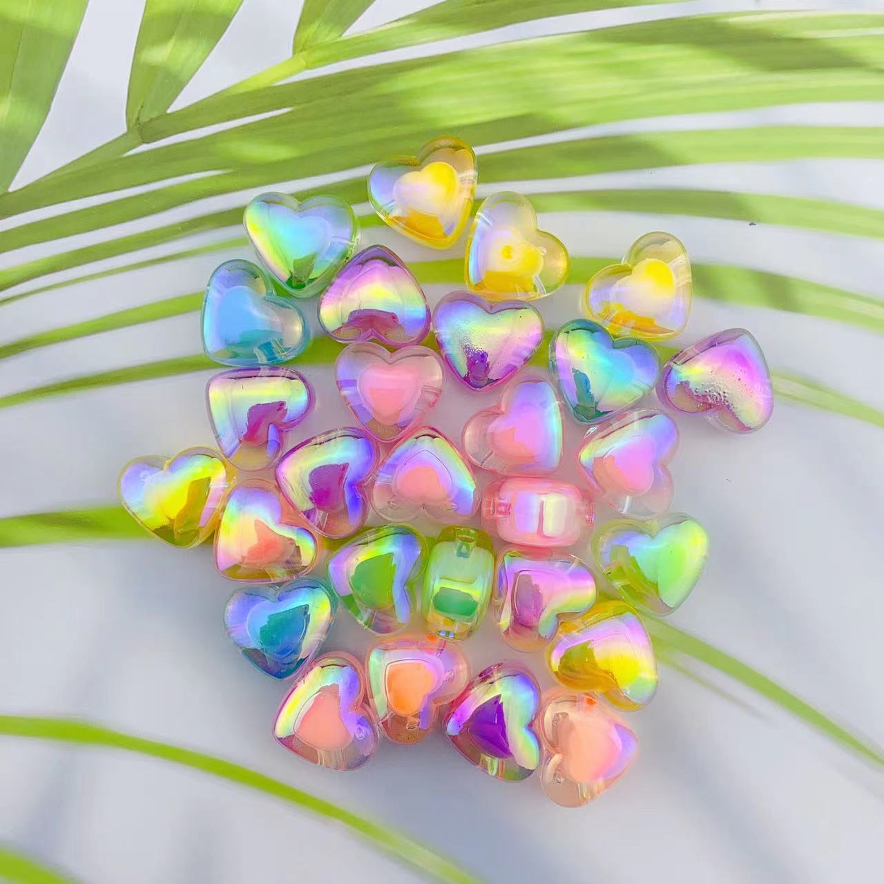 Wholesale 10PCS Acrylic Heart DIY Beads