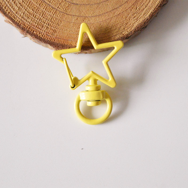 Wholesale 20pcs Colorful Baking Paint Five Pointed Star Alloy Keychain DIY Accessories