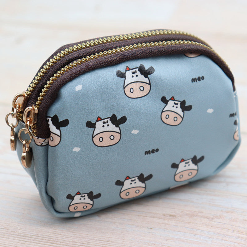 Wholesale Double zipper cute large capacity wallet